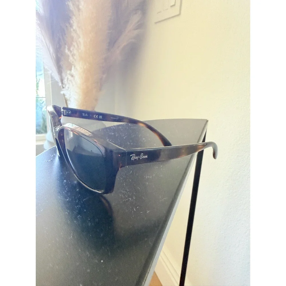 Ray-Ban RB4161 710 Tortoise Square Sunglasses Women 59mm Green Lens